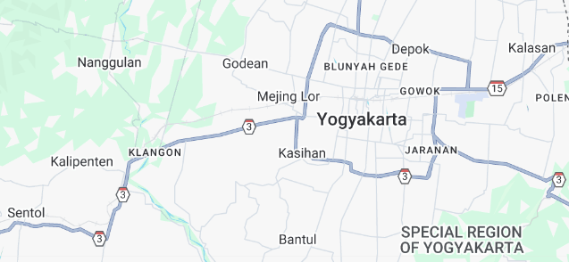 Map with marker of Kulon Progo Regency